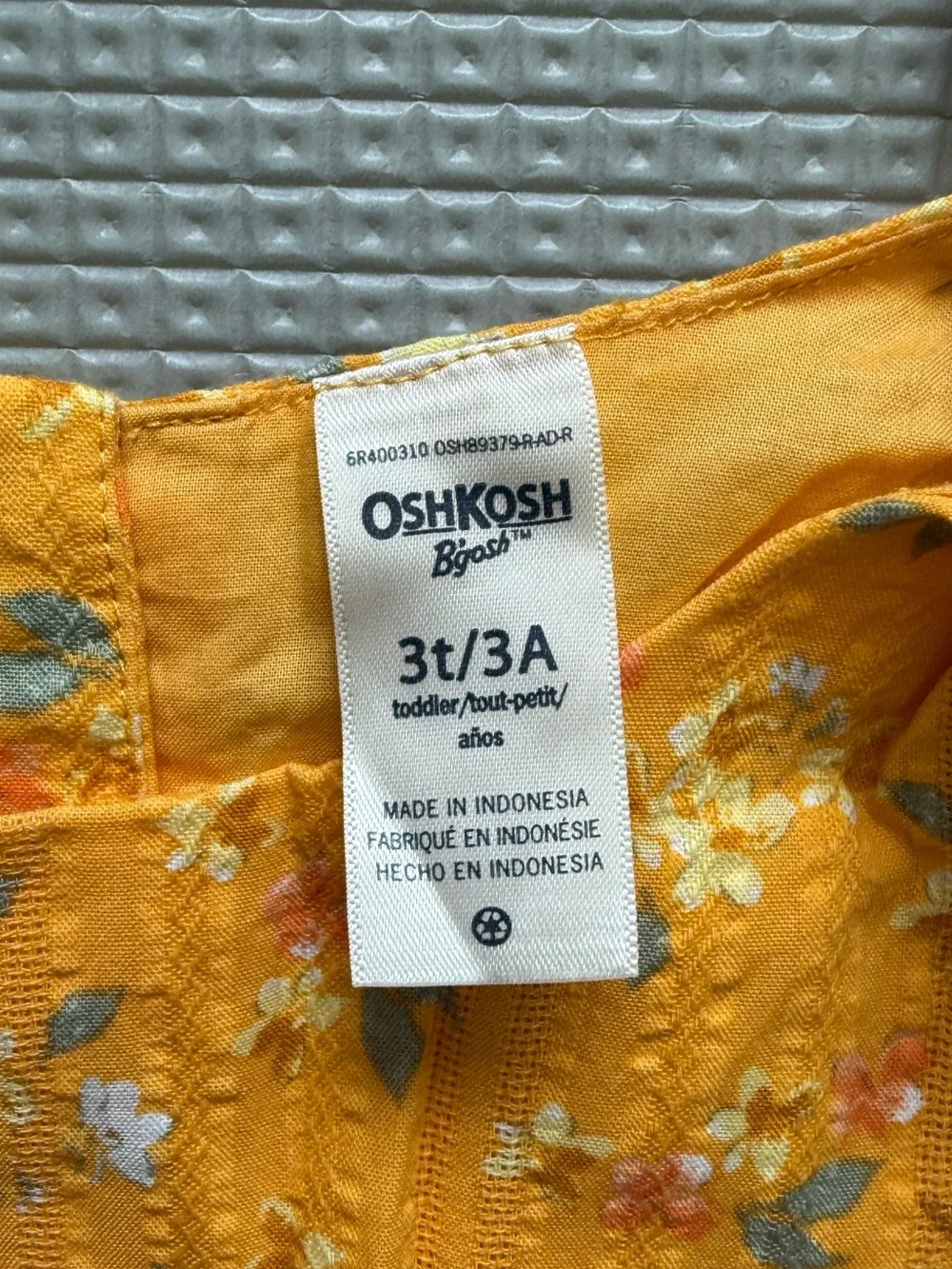 Osh kosh|Baby Girl/toddler Mustard Yellow Floral Tie-Shoulder Sundress•••NWT 3T
